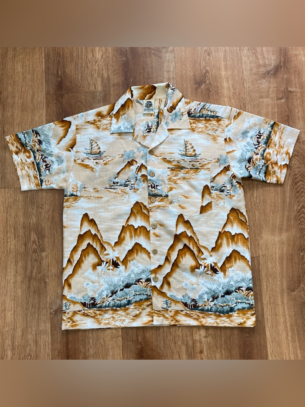 Kennington California Shirt Mens M Button Up Tropical Resort 90’s Vintage